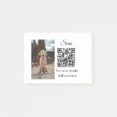Enkel dier name details QR code add text foto Post-it® Notes (Voorkant)