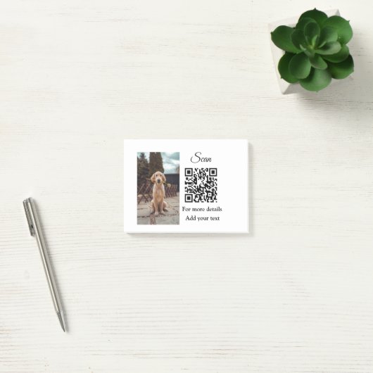 Enkel dier name details QR code add text foto Post-it® Notes (Kantoor)