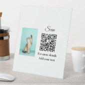 Enkel dier name details QR code add text foto Reclamebord Met Voetstuk (Insitu)