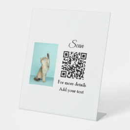 Enkel dier name details QR code add text foto Reclamebord Met Voetstuk