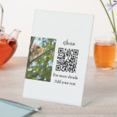 Enkel dier name details QR code add text foto Reclamebord Met Voetstuk (Insitu)