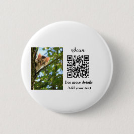 Enkel dier name details QR code add text foto Ronde Button 5,7 Cm