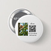 Enkel dier name details QR code add text foto Ronde Button 5,7 Cm (Voorkant /achterkant)
