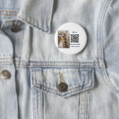 Enkel dier name details QR code add text foto Ronde Button 5,7 Cm (In situ)