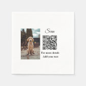Enkel dier name details QR code add text foto Servet (Voorkant)