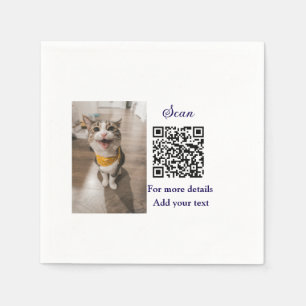 Enkel dier name details QR code add text foto Servet