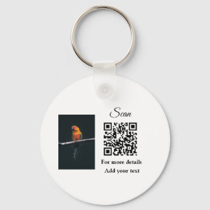 Enkel dier name details QR code add text foto Sleutelhanger
