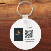 Enkel dier name details QR code add text foto Sleutelhanger (Voorkant)