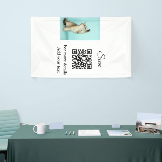 Enkel dier name details QR code add text foto Spandoek (Beurs)