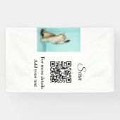 Enkel dier name details QR code add text foto Spandoek (Horizontaal)