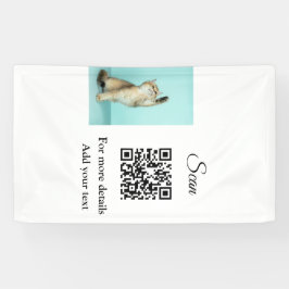 Enkel dier name details QR code add text foto Spandoek