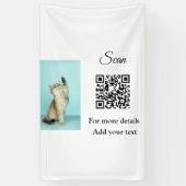 Enkel dier name details QR code add text foto Spandoek (Verticaal)