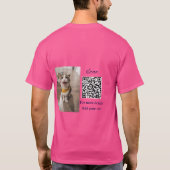 Enkel dier name details QR code add text foto T-shirt (Achterkant)