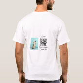 Enkel dier name details QR code add text foto T-shirt (Achterkant)