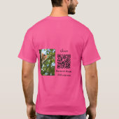 Enkel dier name details QR code add text foto T-shirt (Achterkant)