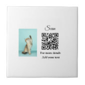 Enkel dier name details QR code add text foto Tegeltje (Voorkant)