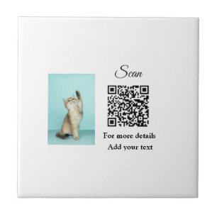 Enkel dier name details QR code add text foto Tegeltje