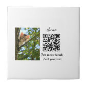 Enkel dier name details QR code add text foto Tegeltje (Voorkant)