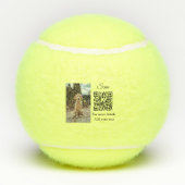 Enkel dier name details QR code add text foto Tennisballen (Achterkant)