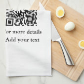 Enkel dier name details QR code add text foto Theedoek (Quarter Fold)