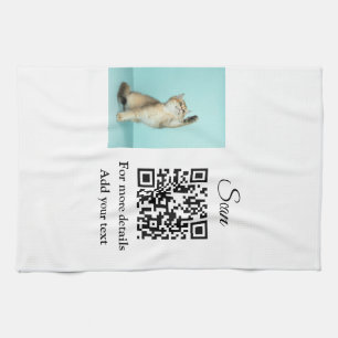 Enkel dier name details QR code add text foto Theedoek
