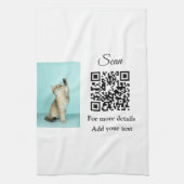 Enkel dier name details QR code add text foto Theedoek (Verticaal)