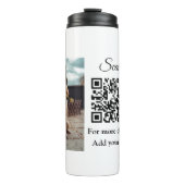 Enkel dier name details QR code add text foto Thermosbeker (Voorkant)