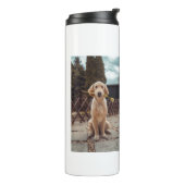 Enkel dier name details QR code add text foto Thermosbeker (Gedraaid links)