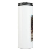 Enkel dier name details QR code add text foto Thermosbeker (Achterkant)