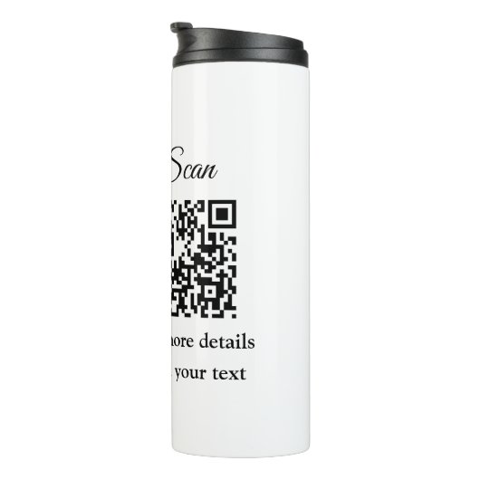 Enkel dier name details QR code add text foto Thermosbeker (Geroteerd rechts)