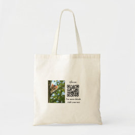 Enkel dier name details QR code add text foto Tote Bag