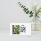 Enkel dier name details QR code add text foto Visitekaartje (Staand voorkant)