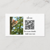 Enkel dier name details QR code add text foto Visitekaartje (Achterkant)