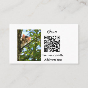 Enkel dier name details QR code add text foto Visitekaartje