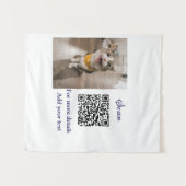 Enkel dier name details QR code add text foto Wandkleed (Voorkant (horizontaal))