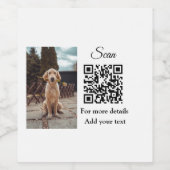 Enkel dier name details QR code add text foto Wijn Etiket (Enkel label)
