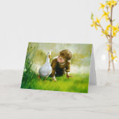 Enkel Ducky Kaart (Gele Bloem)