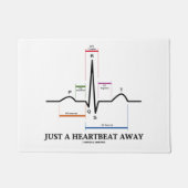 Enkel een hartslag weg elektrocardiogram EKG Humor Deurmat (Voorkant)
