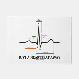 Enkel een hartslag weg elektrocardiogram EKG Humor Deurmat