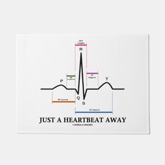 Enkel een hartslag weg elektrocardiogram EKG Humor Deurmat (Voorkant)