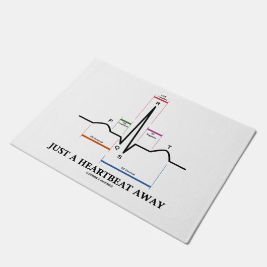 Enkel een hartslag weg elektrocardiogram EKG Humor Deurmat (Schuin)