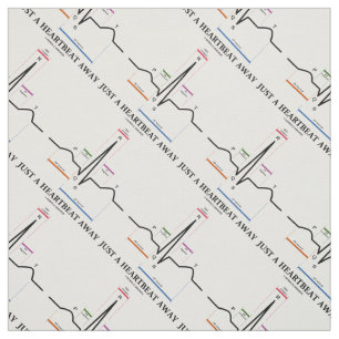 Enkel een hartslag weg elektrocardiogram EKG Humor Stof