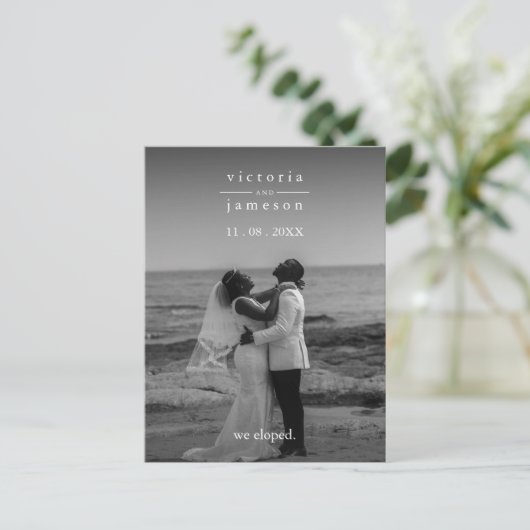 Enkel een moderne klassieke legante bruiloft briefkaart (Staand voorkant)