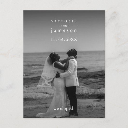 Enkel een moderne klassieke legante bruiloft briefkaart (Voorkant)