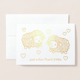 Enkel een paar dank aan ooien (bedankt) schapen folie kaarten