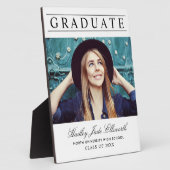 Enkel Elegant Afstuderen Afstuderen witte foto Fotoplaat (Zijkant)