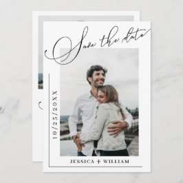 Enkel Elegant Calligraphy Wedding 2 Foto  Save The Date