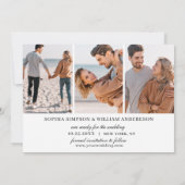 Enkel Elegant Calligraphy Wedding 4 Foto Save The Date (Achterkant)