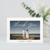 Enkel Elegant Lijst Tekst Foto Hartelijk dank Bedankkaart (Staand voorkant)