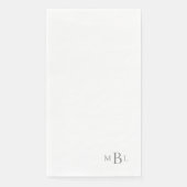 Enkel Elegant Silver Monogram Paper Guest Towels Servet (Voorkant)